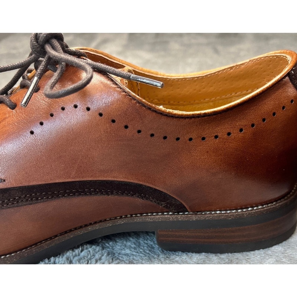 Florsheim Fuel Wingtip Oxford Mens Tan Leather Dress Shoes‎ 15172-221 Size 9.5M - Picture 3 of 7